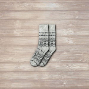Bergen Wool - White Regular Nordic Socks