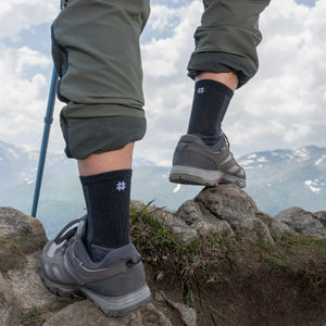 hiking socks black crew 5 pairs