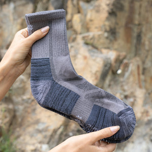 hiking socks grey crew 5 pairs