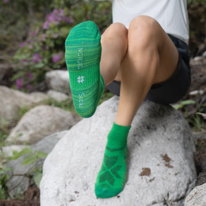 hiking socks green low cut 1 pair