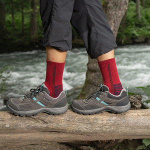 hiking socks red crew 1 pair