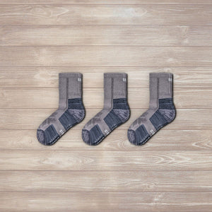 hiking socks grey crew 3 pairs