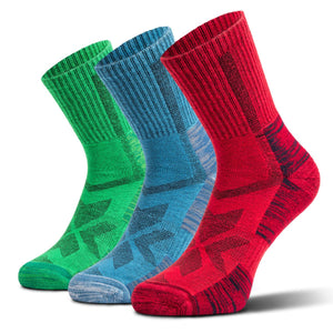 hiking socks colorful crew 3 pair