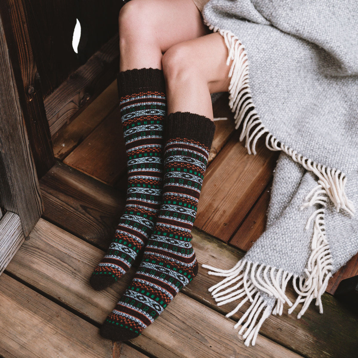 Wool Pantyhose,winter Tights,legging,women's Pantyhose,winter Soft Feel  Stripe Pattern Knitted Tights for Women Socks -  Norway