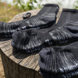 hiking socks black crew 1 pair