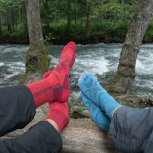 hiking socks colorful crew 3 pair