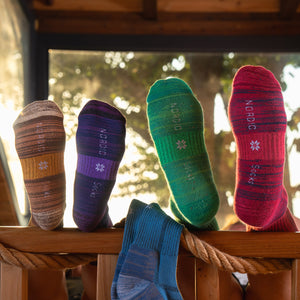 hiking socks colorful crew 5 pairs