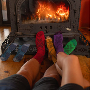 hiking socks colorful crew 5 pairs