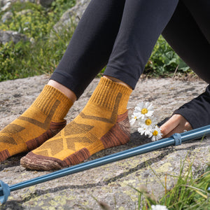 hiking socks yellow low cut 1 pair