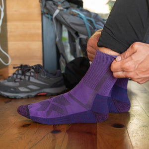 hiking socks purple crew 1 pair