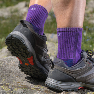 hiking socks purple crew 1 pair
