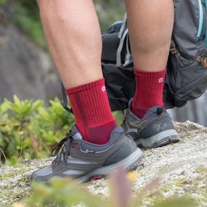 hiking socks red crew 1 pair