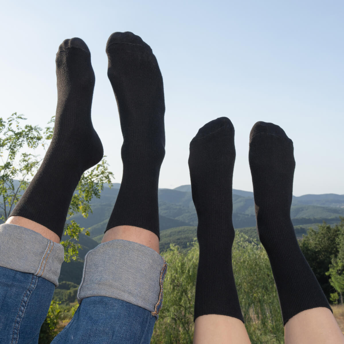 Two Pairs of Sensitive Black Socks for men and women - Nordic Socks
