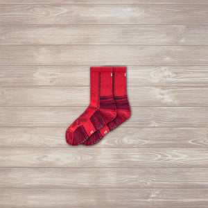 hiking socks red crew 1 pair