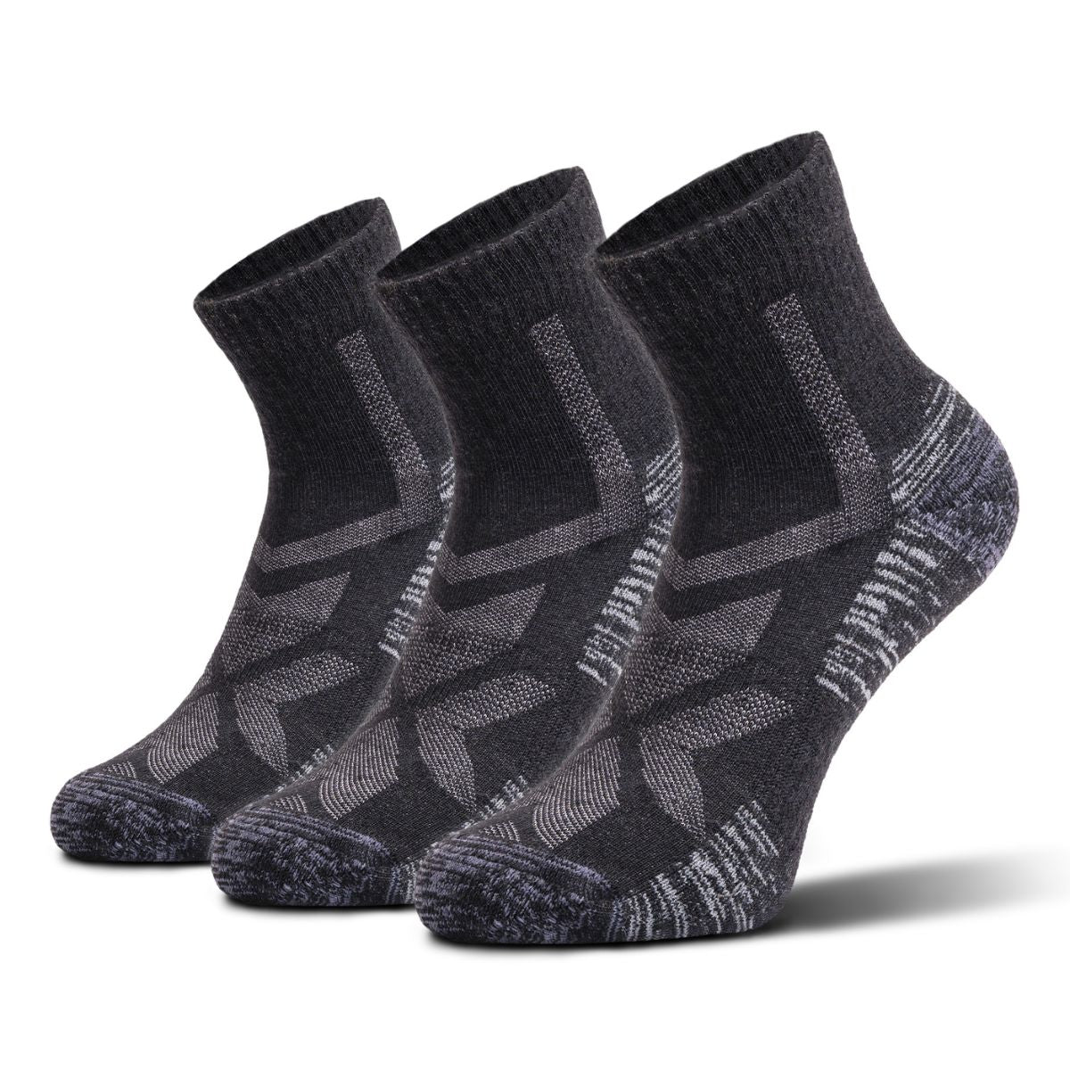 hiking socks black low cut 3 pairs