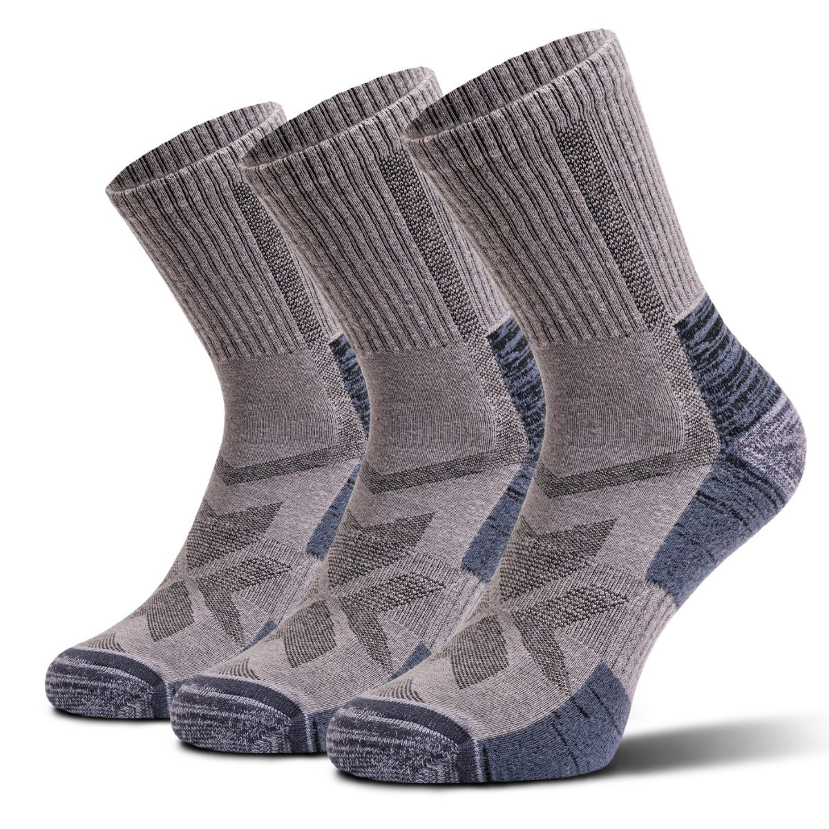 hiking socks grey crew 3 pairs