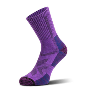 hiking socks purple crew 1 pair