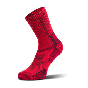 hiking socks red crew 1 pair